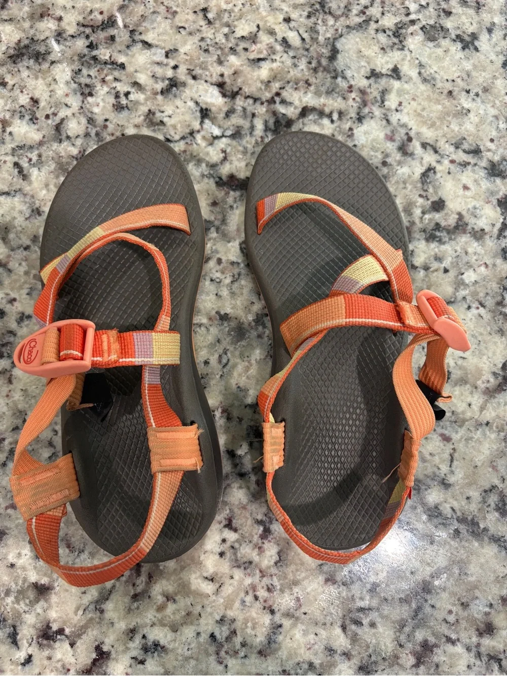 Chaco Women's Orange Multi-Striped Sport Sandals